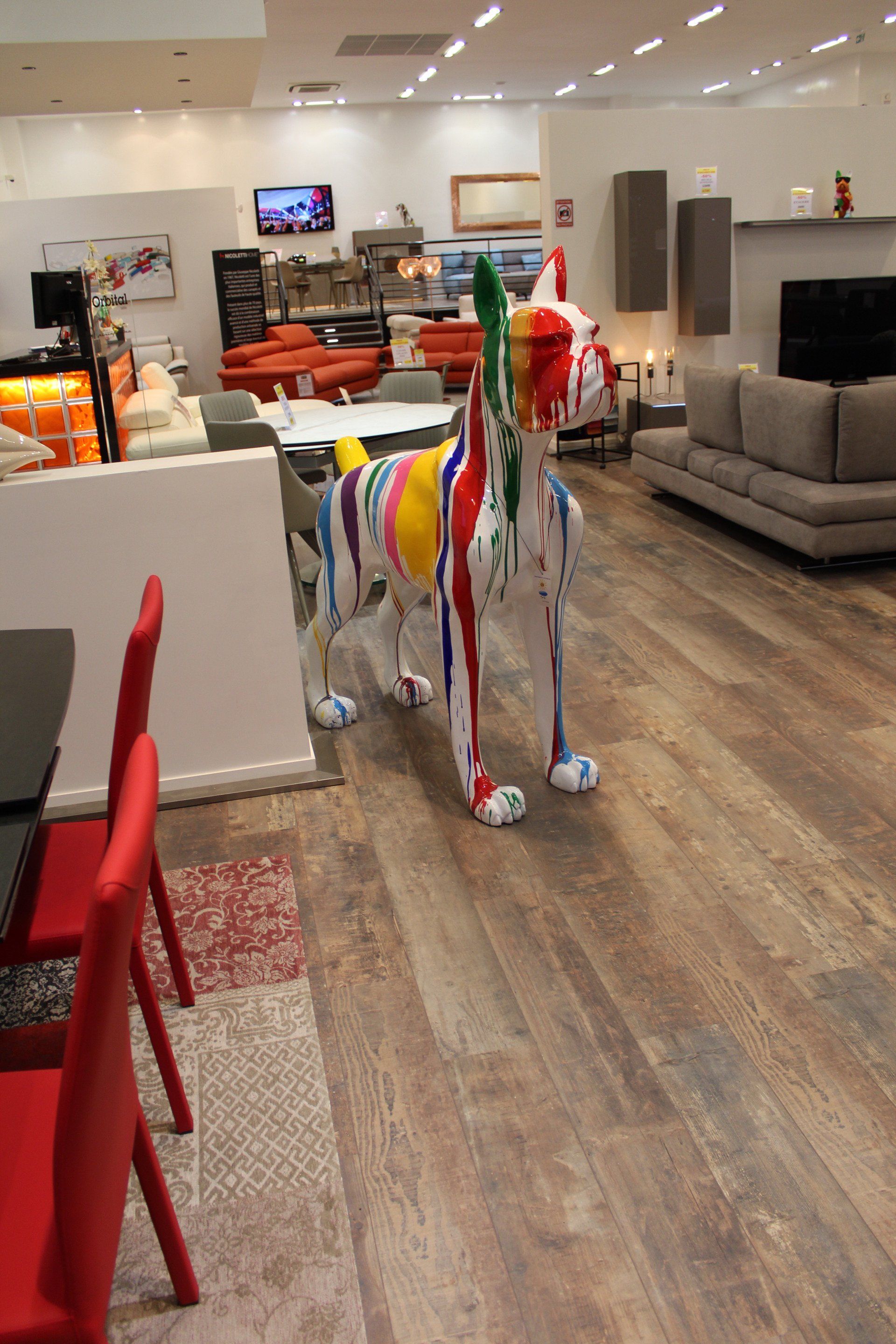 Chien recouvert de peinture