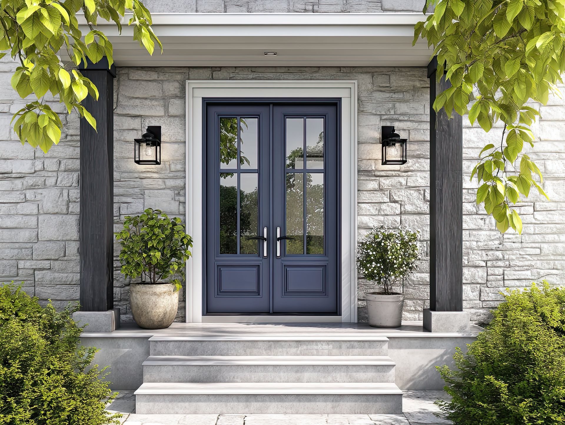 Porte d'entrée gris anthracite