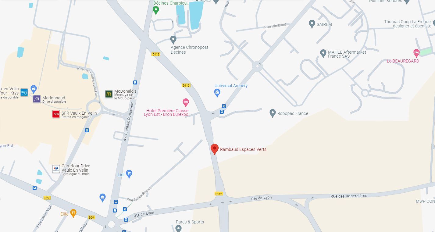 Impression écran de l'emplacement de l'entreprise sur google map