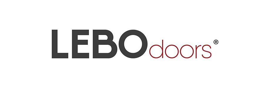 ein Logo für lebo Türen auf weißem Hintergrund