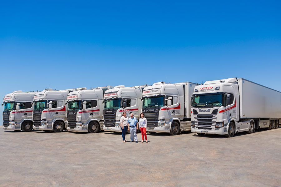 Transportes Francisco Cordero e Hijos, S.L. personas junto a vehículos estacionados