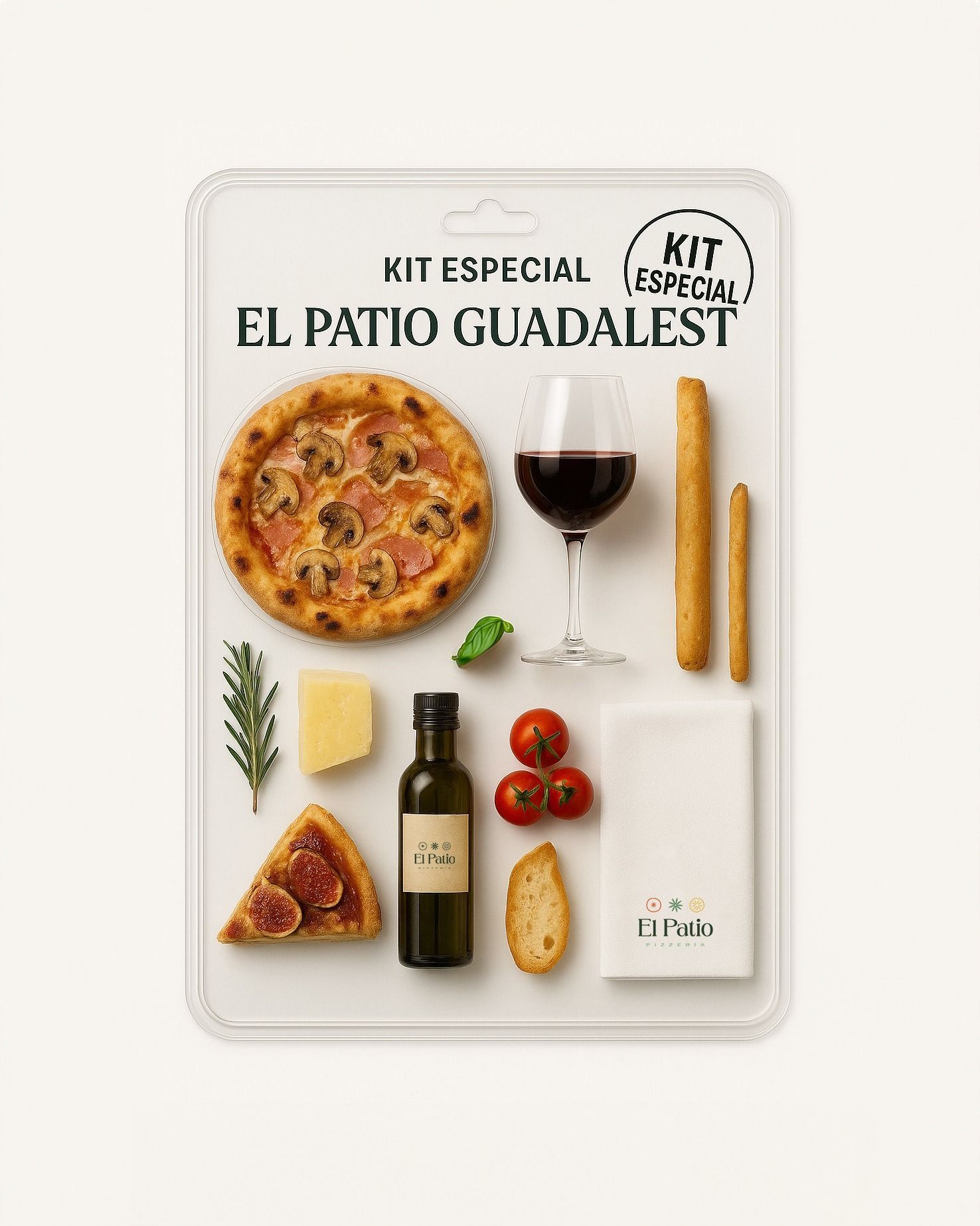 Caja de kit de comida etiquetada como “El Patio Guadalest”
