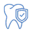 Diente con icono de escudo, simbolizando la protección dental.