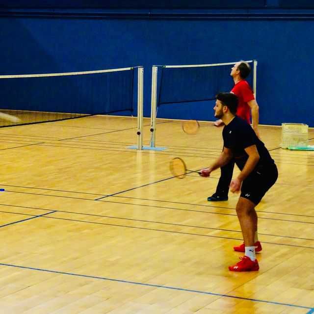 Badmintonspieler während einer Partie