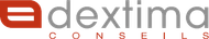 Logo de Dextima Conseils, cabinet de conseil, avec le nom et le slogan de l'entreprise.