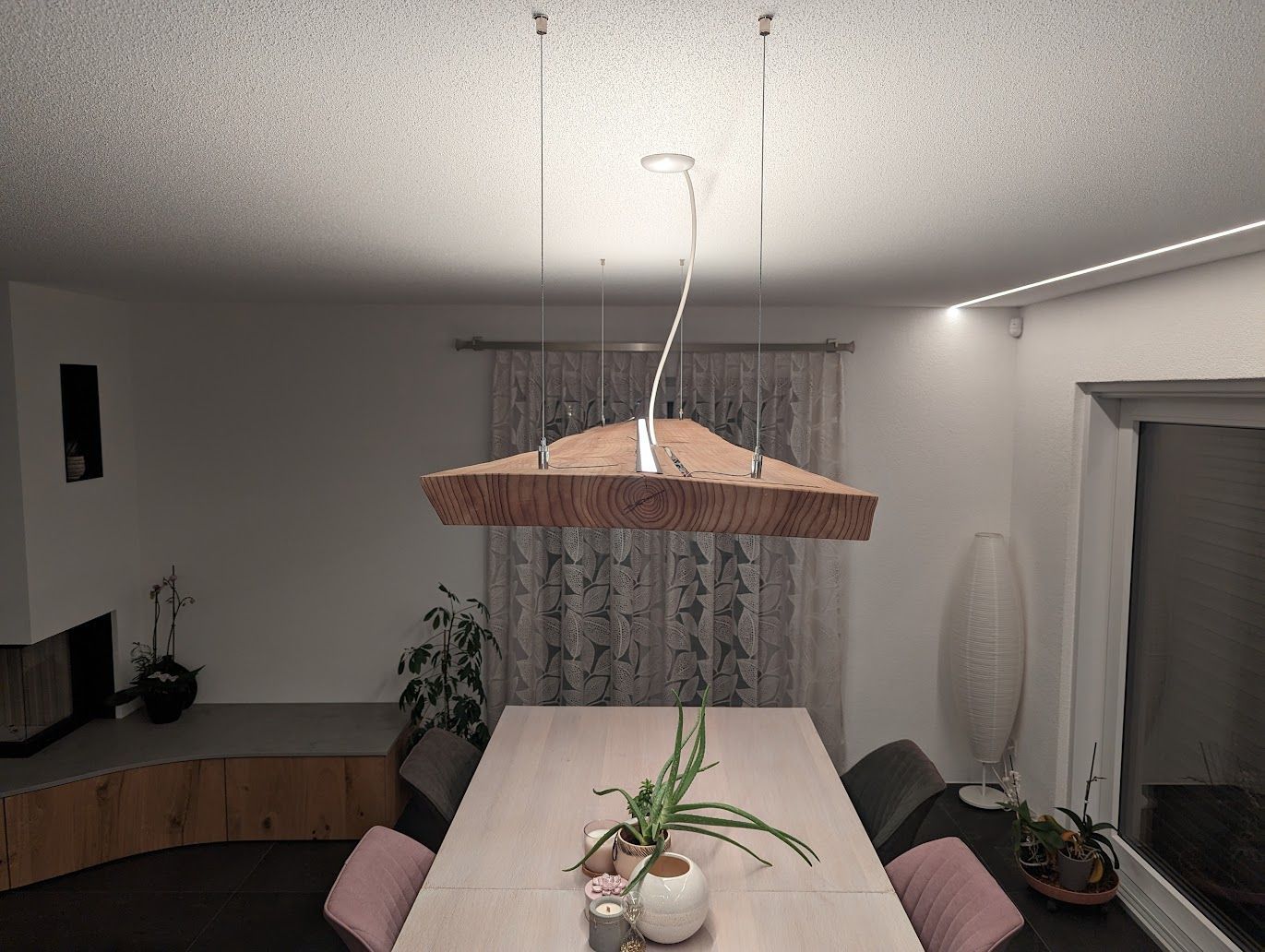 installation lumineuse sur table