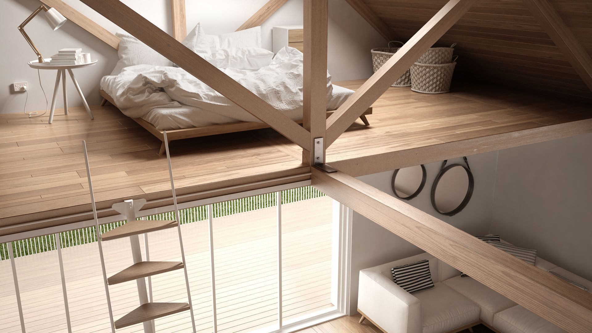 Chambre à coucher dans une mezzanine