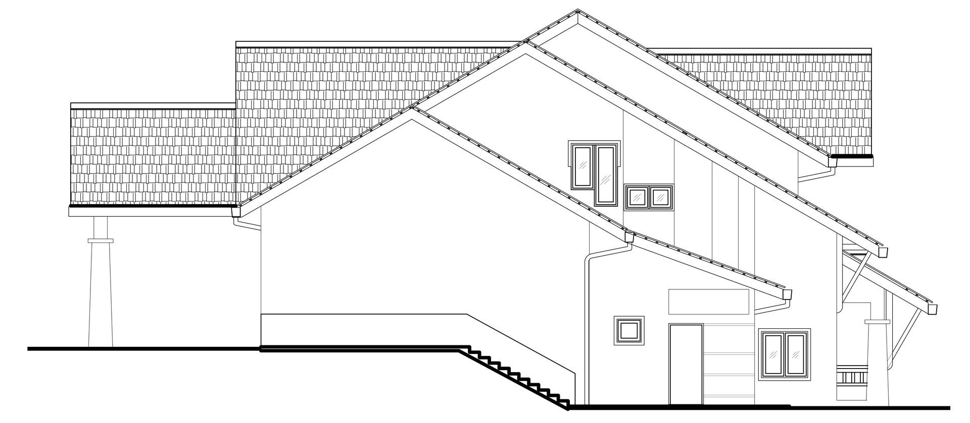 Dessin de maison avec toiture en pente