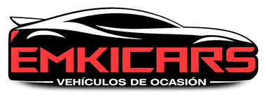 EMKICARS logo with red text, car silhouette, and &ldquo;VEH&Iacute;CULOS DE OCASI&Oacute;N&rdquo; tagline