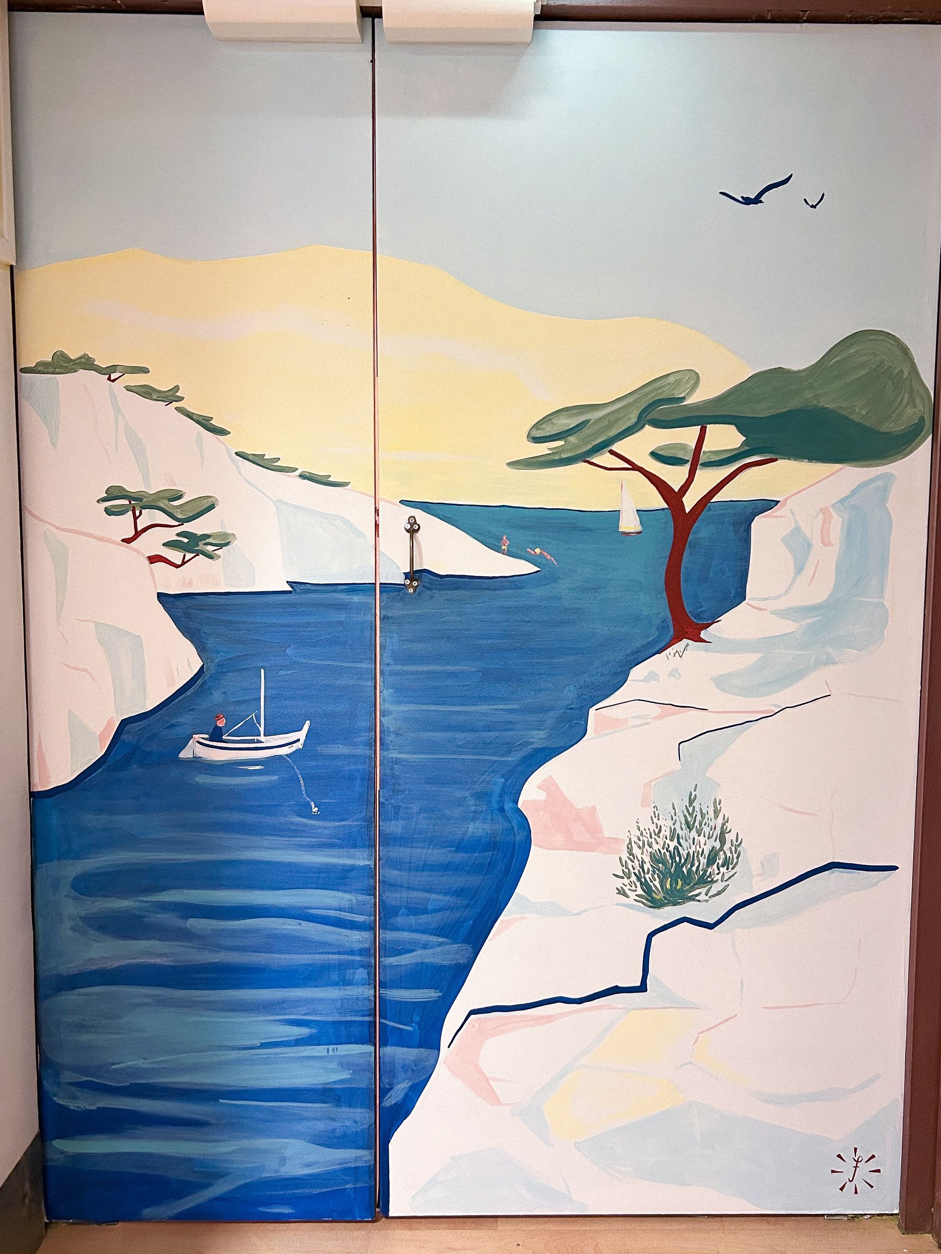 Peinture murale réalisée par les résidents de l'Ehpad.