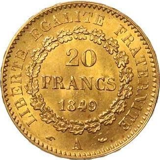 Pièce de 20 francs de 1849.