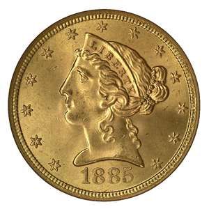 Pièce en or de 1885.