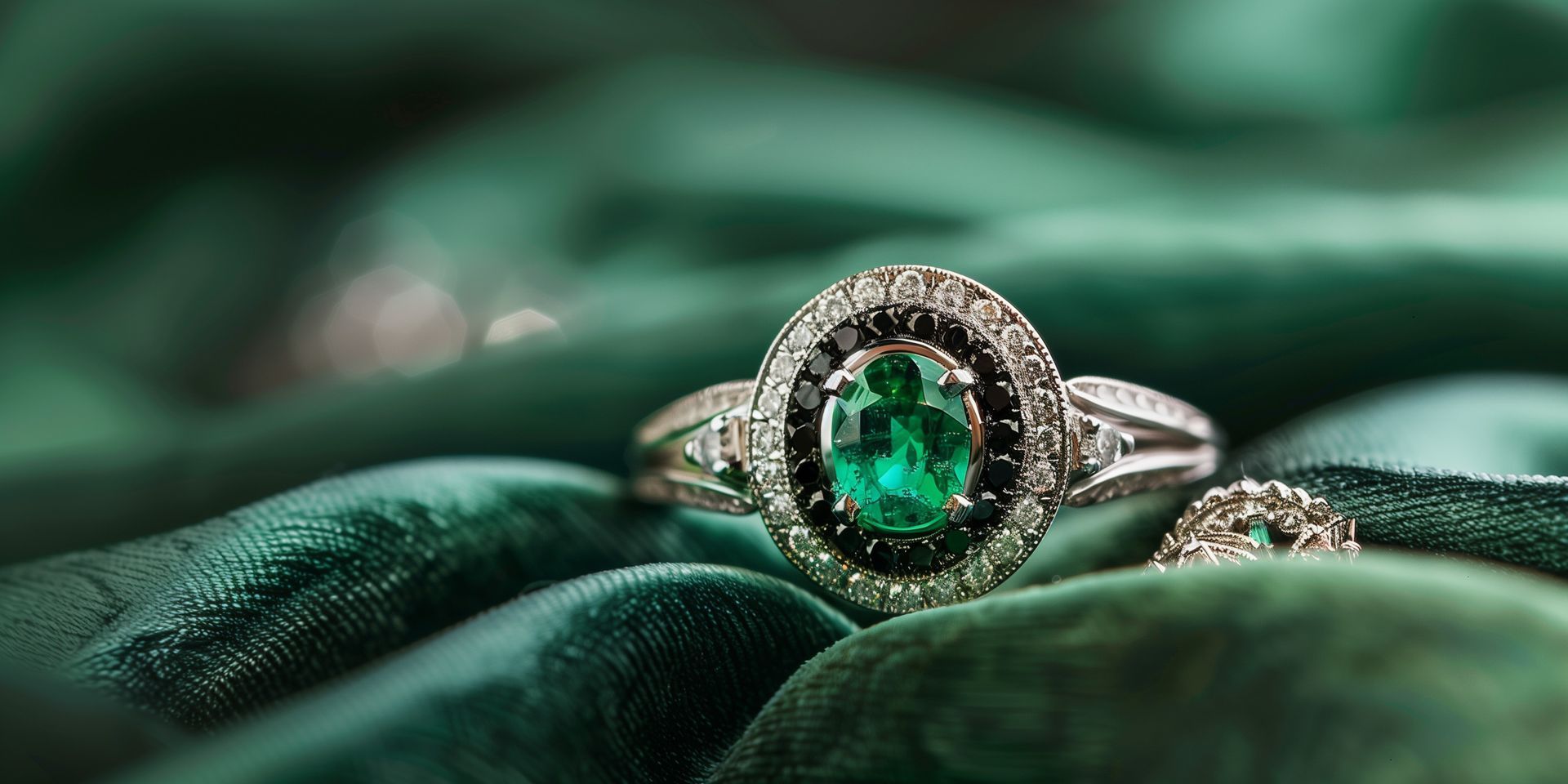 Bague sertie d'une émeraude.