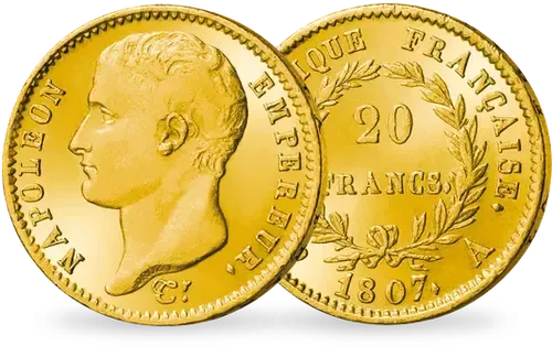 Pièce de 20 francs en or de 1807.