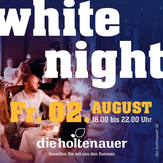 Eine Werbung für eine weiße Nacht im August