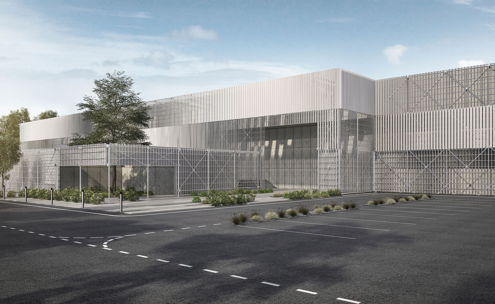 Plan d'un bâtiment 3D futuriste