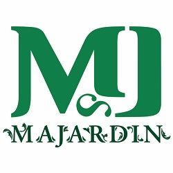 Logotipo "MJ" verde, con el texto "Majardin" debajo, sobre un fondo blanco.