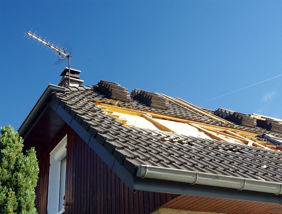 Ouvrier debout sur une charpente tenant un marteau dans la main