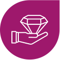 Icon Hand mit Diamant