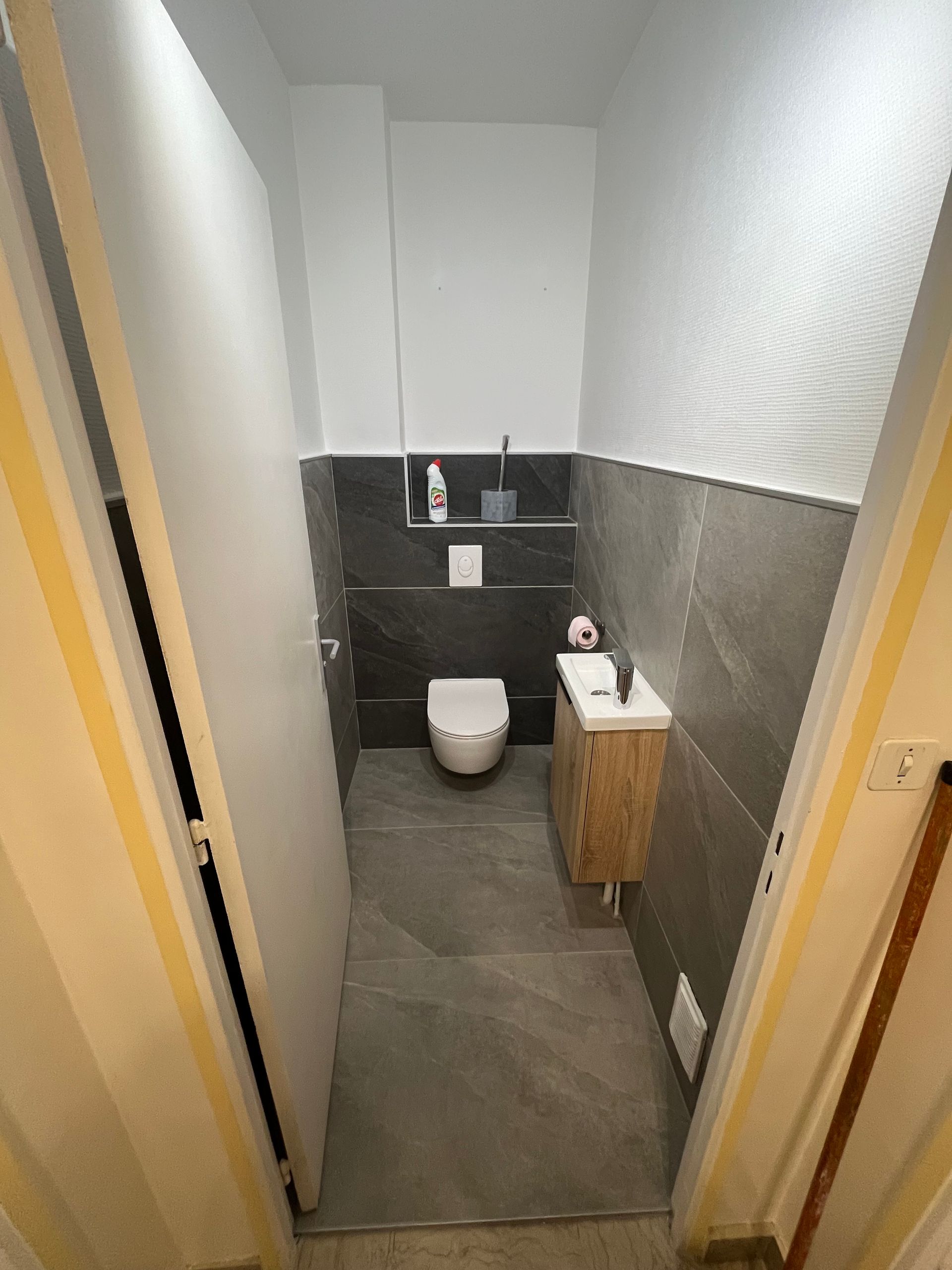 toilettes rénovées avec lavabo