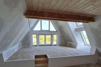 Dachstuhl, der von den Architekten Bischof + Partner renoviert wird