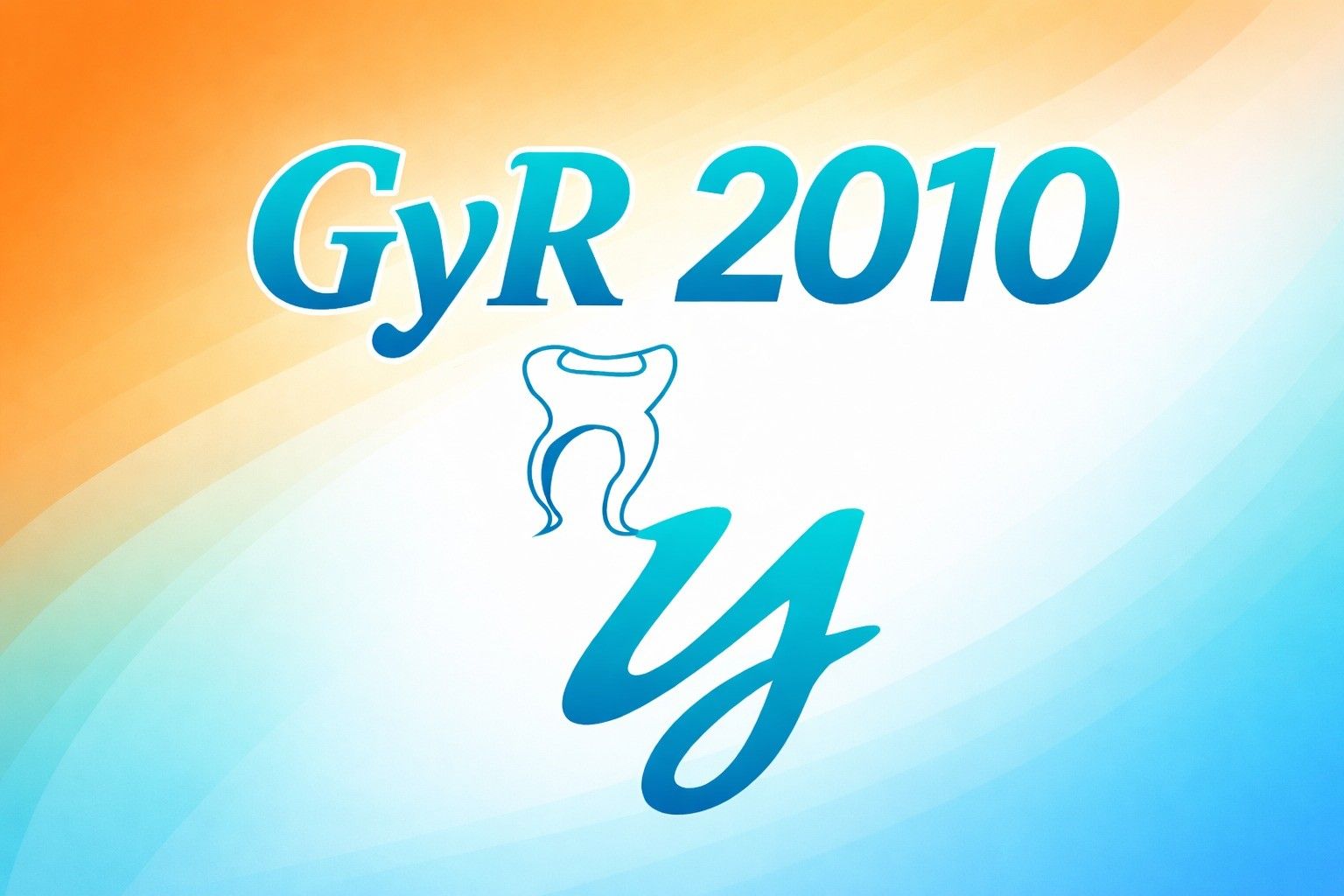 Logotipo color verde azulado sobre fondo blanco con la inscripci&oacute;n "GyR 2010" sobre un s&iacute;mbolo de diente estilizado.