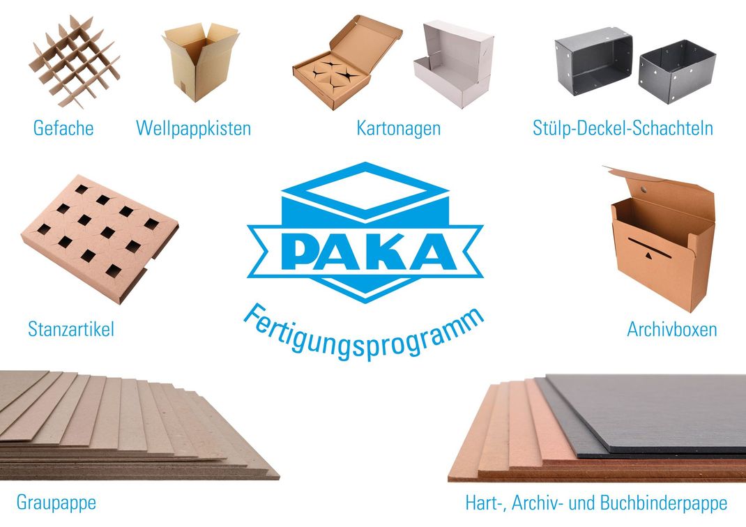 PAKA Glashütter Pappen- und Kartonagenfabrik GmbH - Produktsortiment