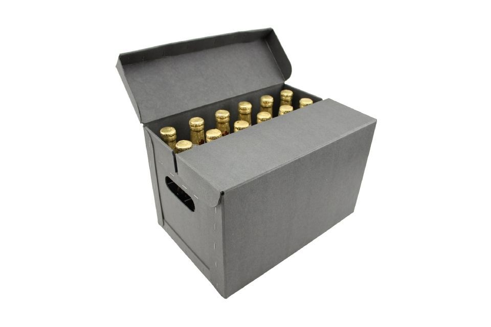 PAKA Glashütter Pappen- und Kartonagenfabrik GmbH Retro-Getränkekisten mit Innen-Gefache aus Hartpappe