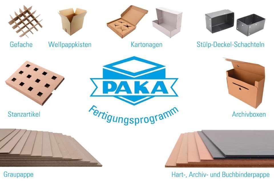 PAKA Glashütter Pappen- und Kartonagenfabrik GmbH - Produktsortiment