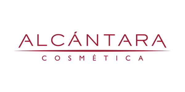El logotipo de Alcántara Cosmetica está sobre un fondo blanco.