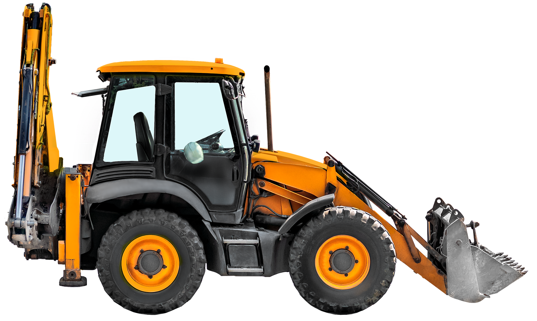 Chargeuse-pelleteuse, vue latérale.