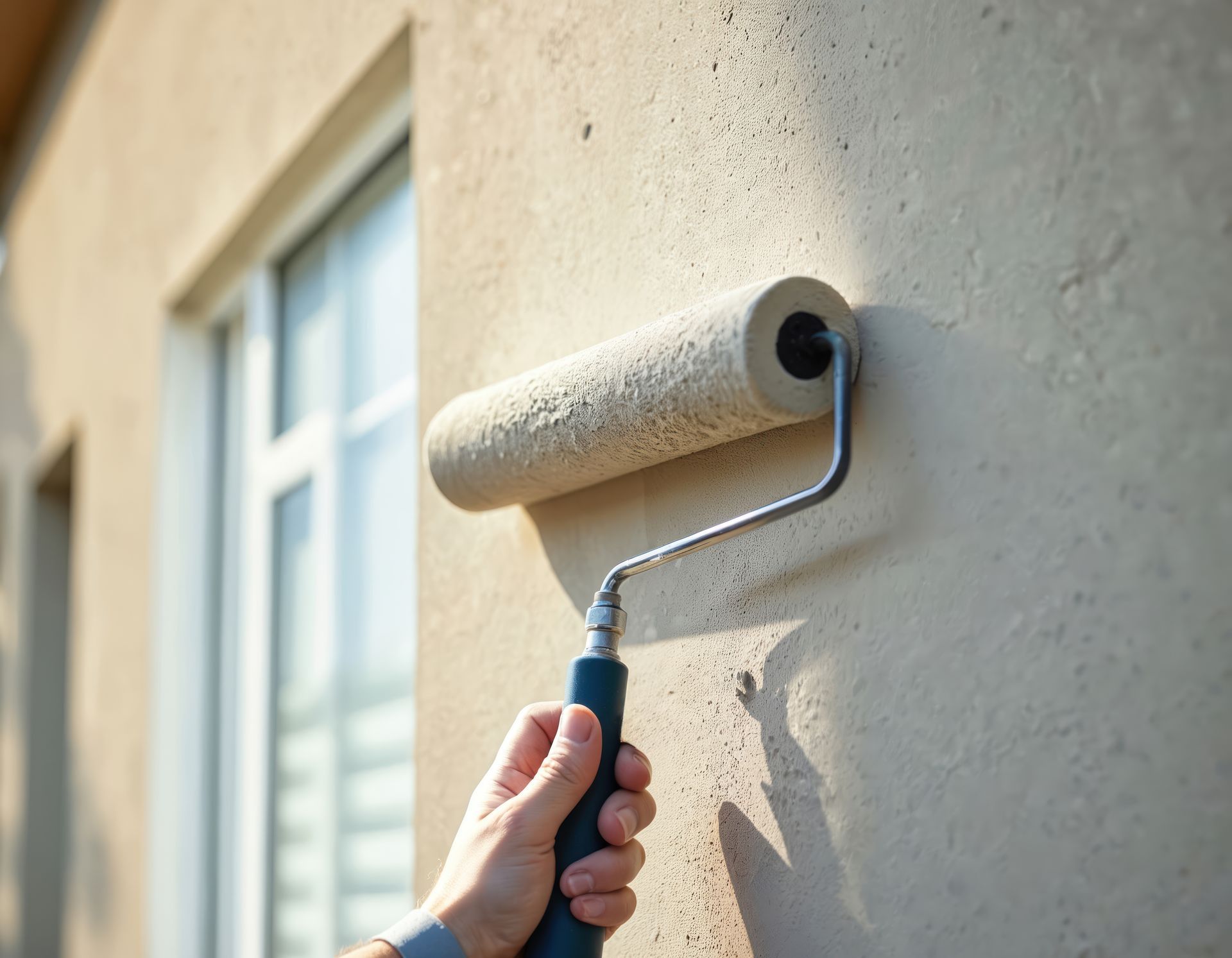 Peinture de façade au rouleau