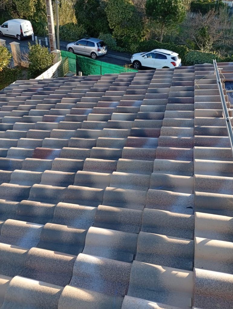 Nettoyage réalisé sur des tuiles provençales