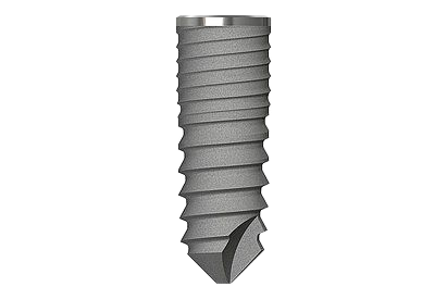 Tornillo para implante dental con rosca espiral.