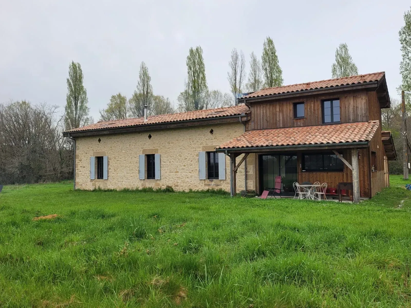Maison Landaise rénovée avec extension bois