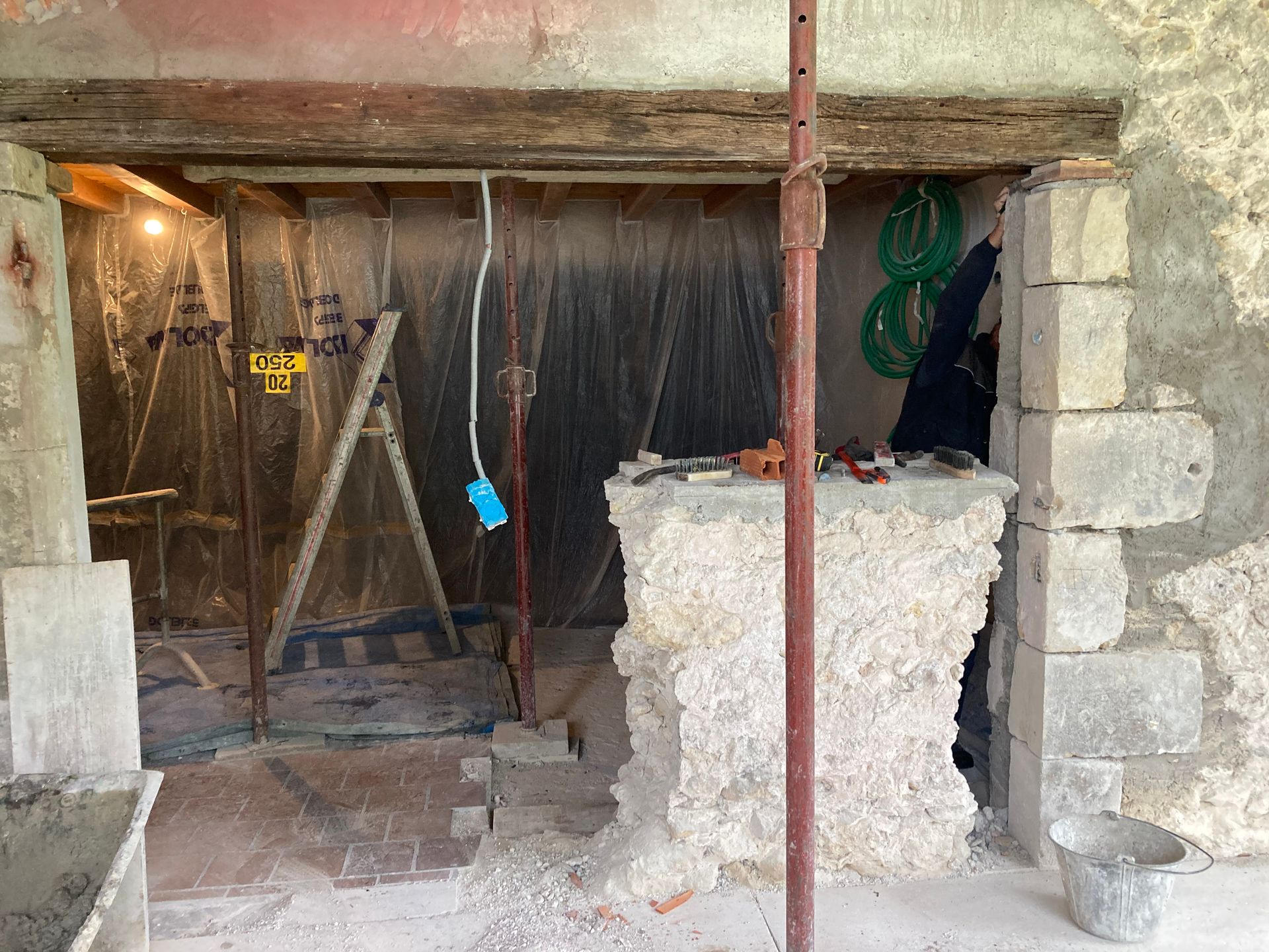 Phase travaux, création d'ouverture