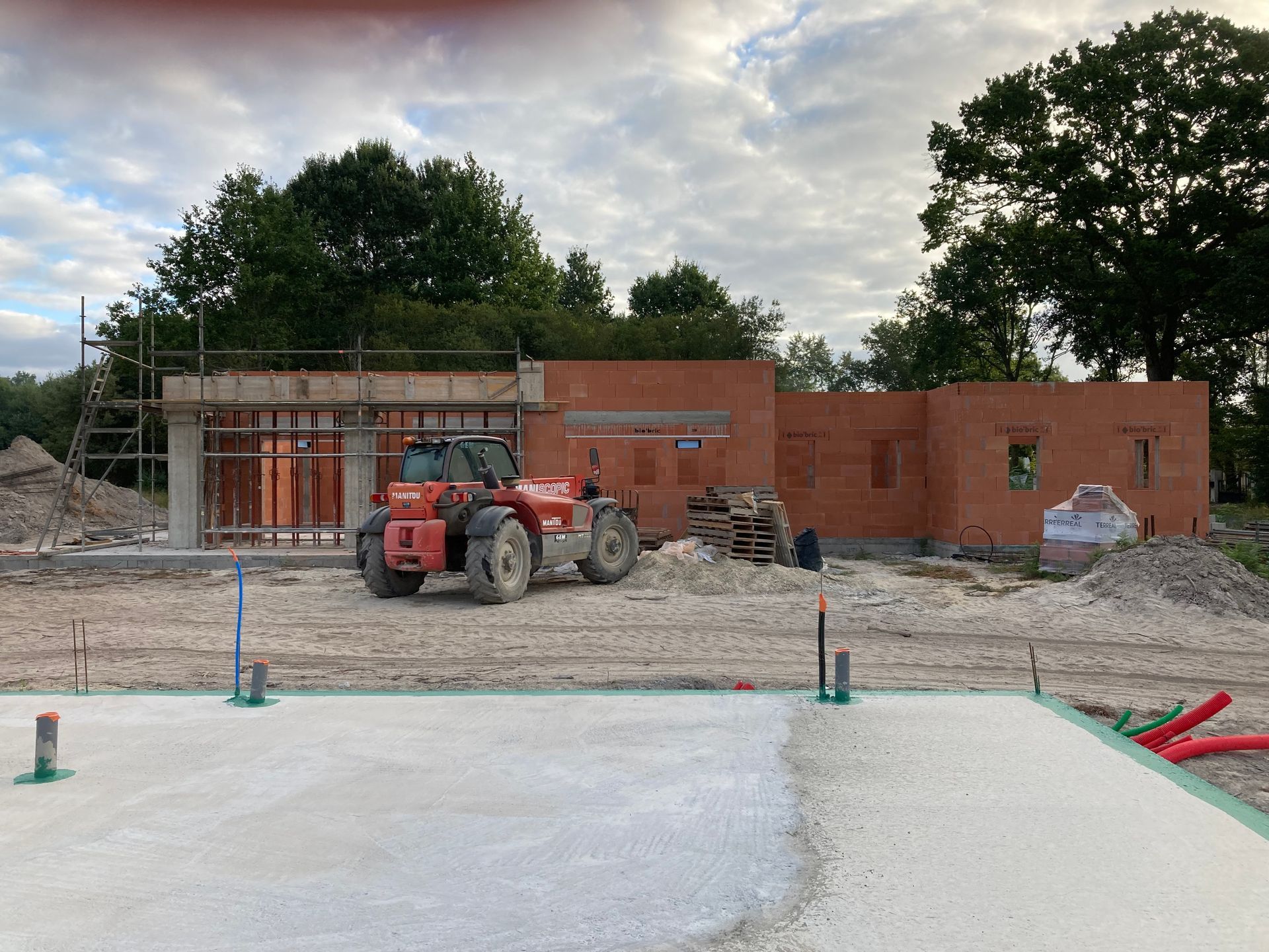 Chantier de construction maison contemporaine