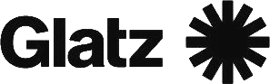 Der Schriftzug „Glatz“ steht neben einer sonnenstrahlartigen Form.