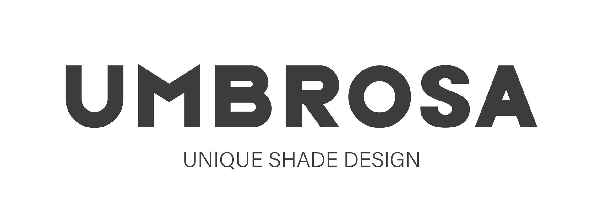 Umbroso-Logo mit dem darunter stehenden Text „Unique Shade Design“.