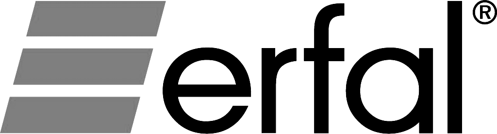 Logo mit drei grauen horizontalen Parallelogrammen neben dem schwarzen Wort 