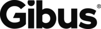 Gibus-Logo in schwarzer, serifenloser Schriftart mit einem Symbol für eine eingetragene Marke.