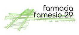 Un logotipo para la farmacia Farnesio 29 con una cruz verde.