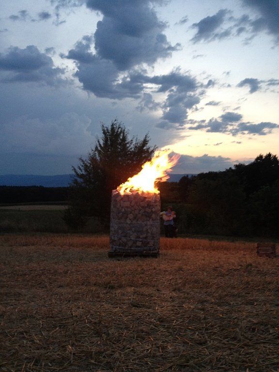 Brennendes Holzscheiter - Wenger Fritz Forstunternehmen