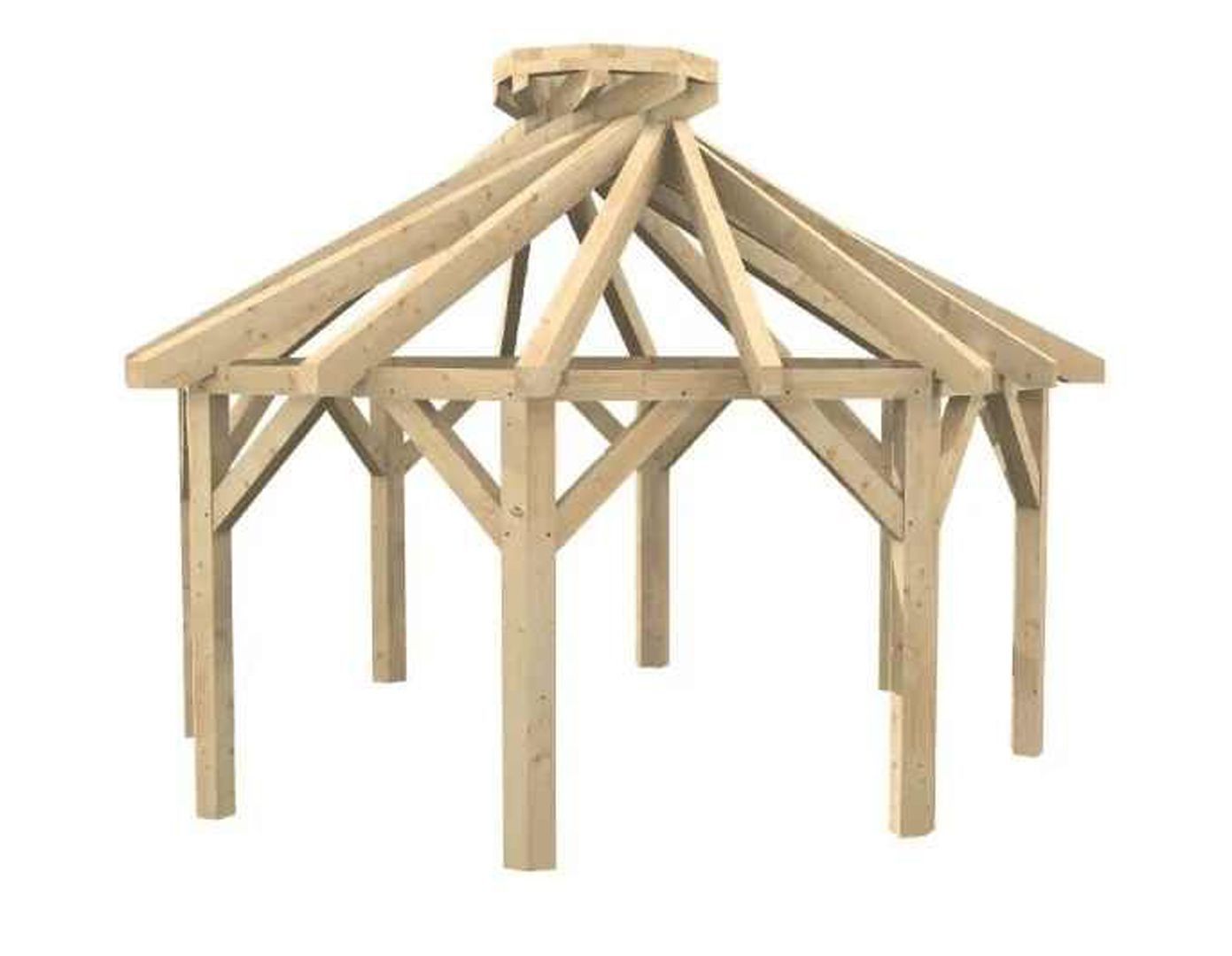 Modell eines Pavillon aus Holz