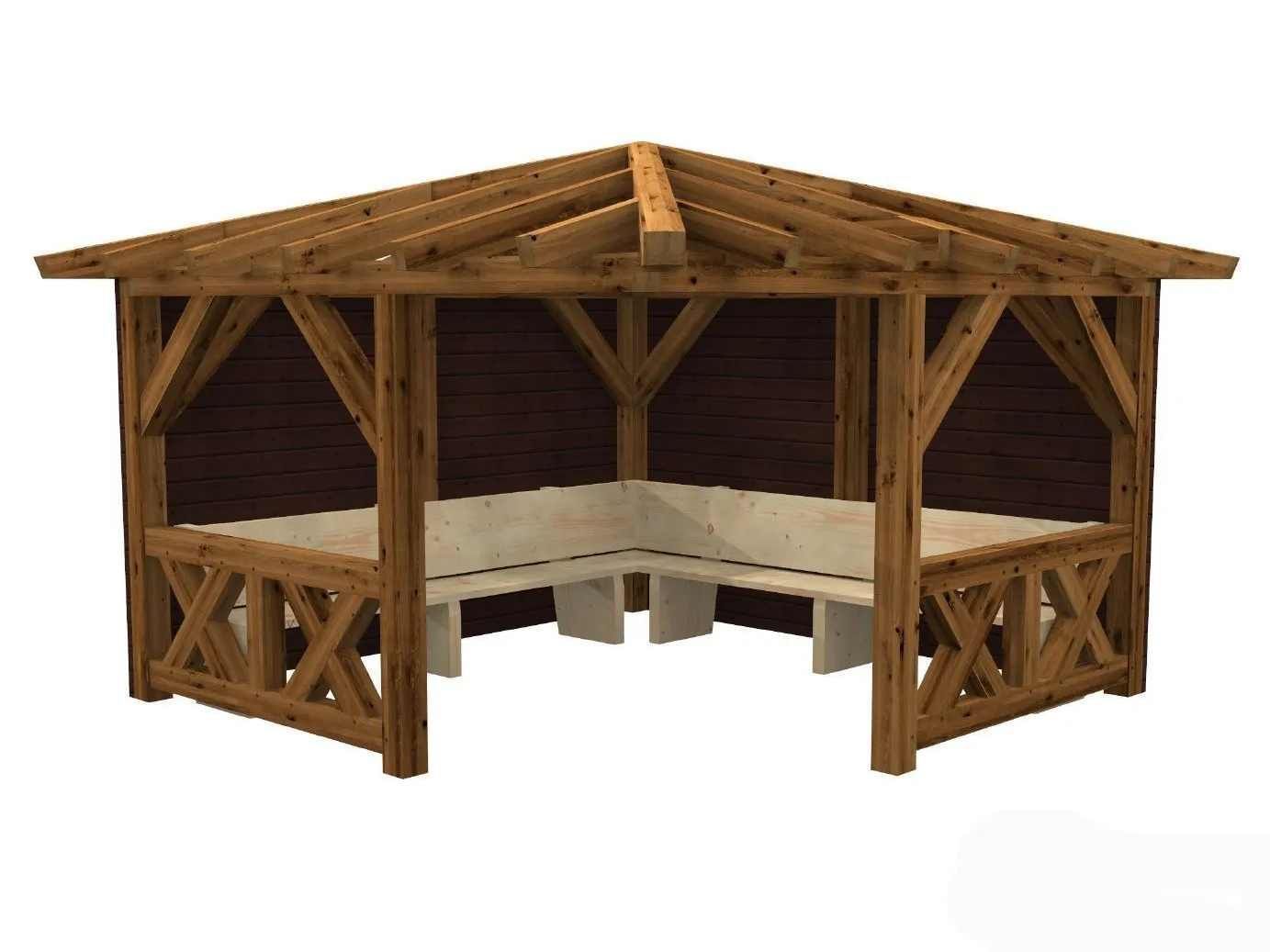 Modell eines Pavillon aus Holz