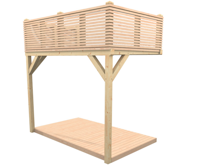 Modell eines Balkons aus Holz