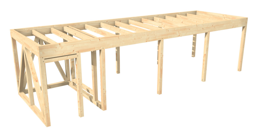 Modell eines Carports aus Holz