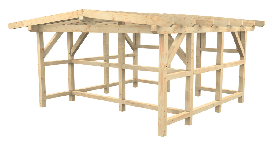 Modell eines Carports aus Holz