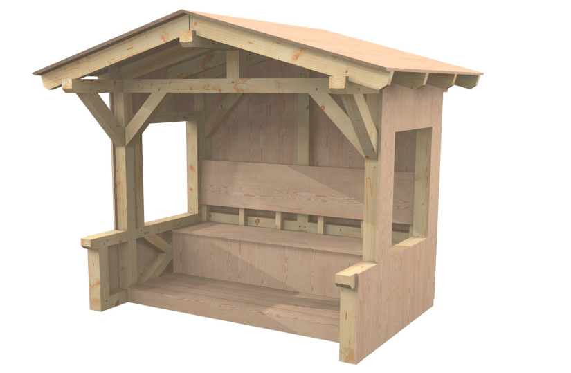 Modell einer Philosophenbank aus Holz