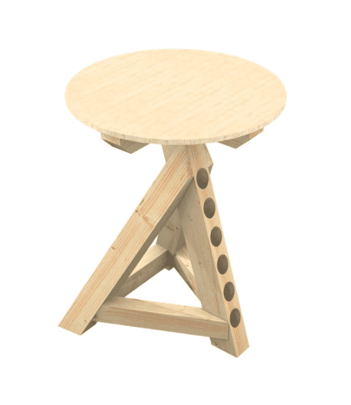 Modell eines Stehtisches aus Holz